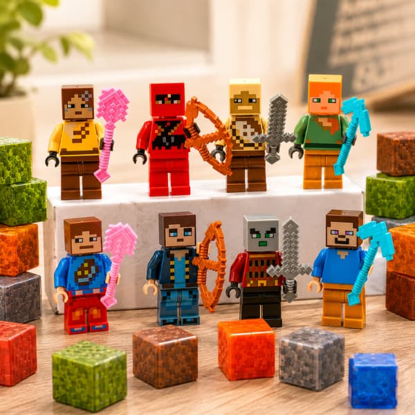 10 Mini Bonecos De Montar para blocos de construção brinquedos educativos
