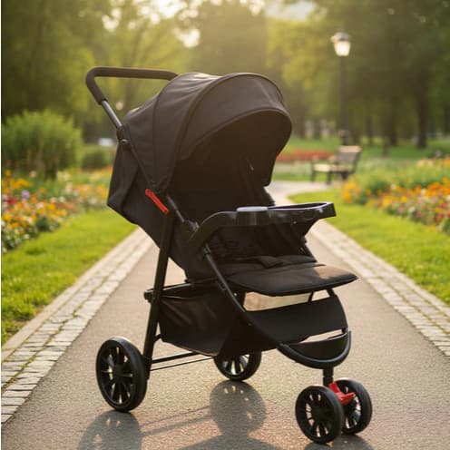 Carrinho de Bebê Reclinável , até 20kg Acolchoado Carrinho bebe passeio Premium Com Porta Copos