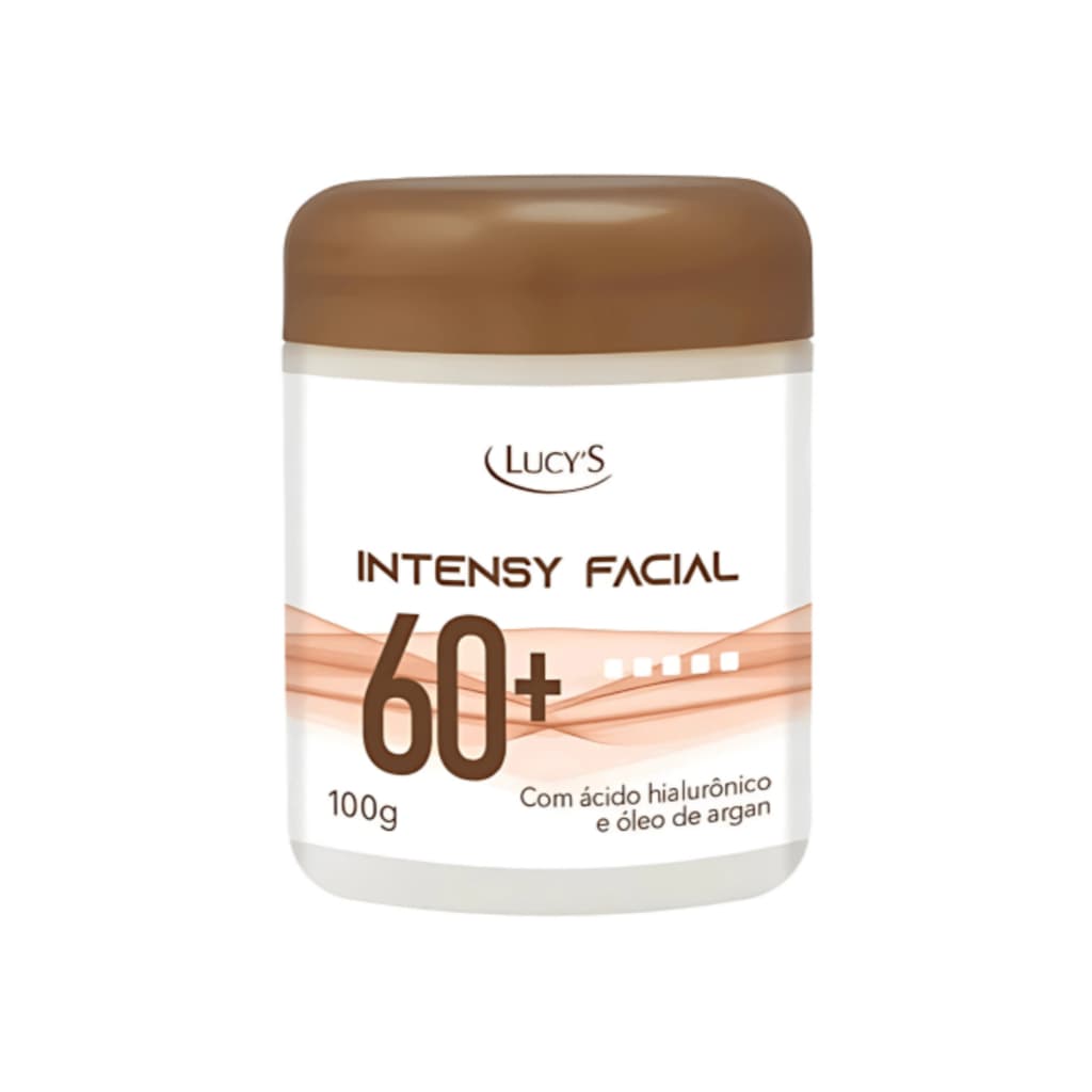 Creme Hidratante Facial 60+ Com Ácido Hialurônico e Óleo de Argan 100g Lucy's