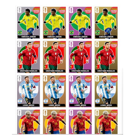 32 Figurinhas colecionáveis extras Legend impressas.