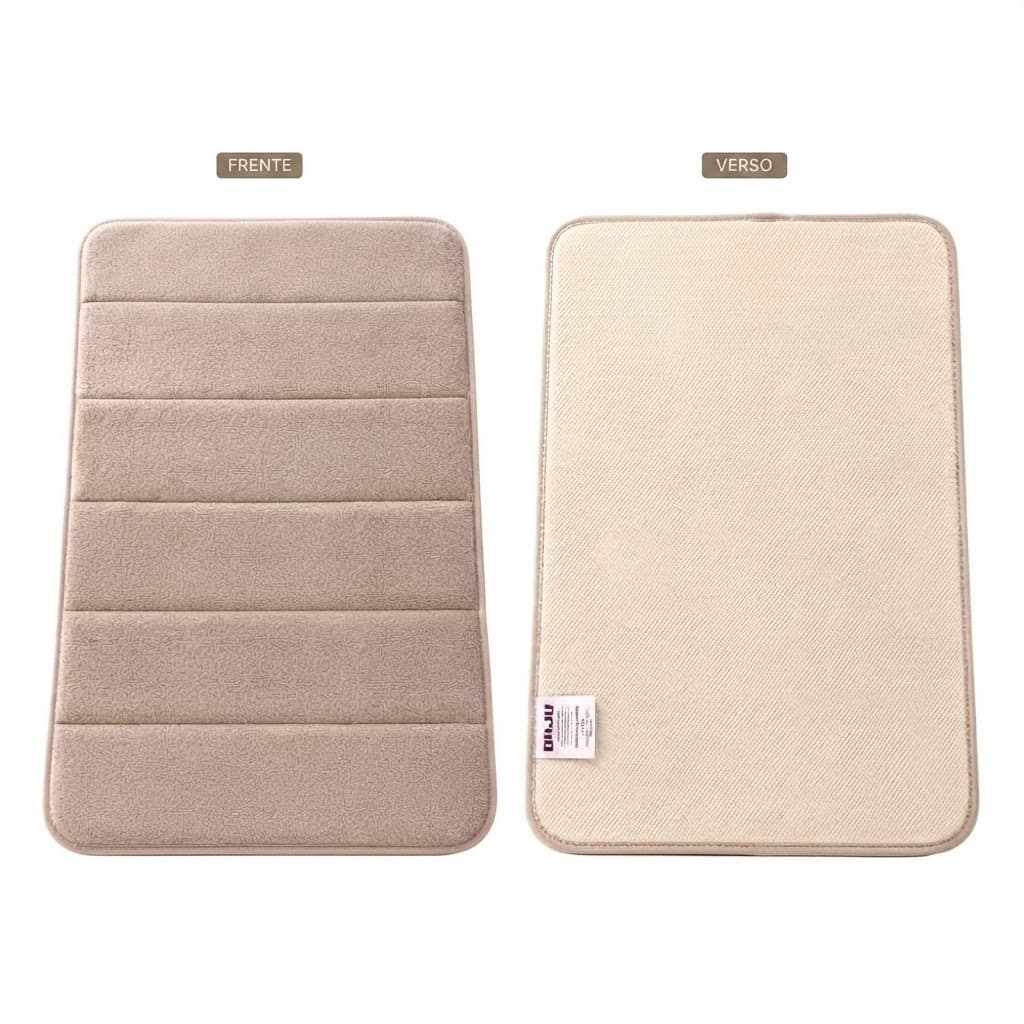 Tapete Para Banheiro Viscoelástico Antiderrapante Espuma De Memória Soft Macio Saída Box 40x60cm Premium Quarto Sala