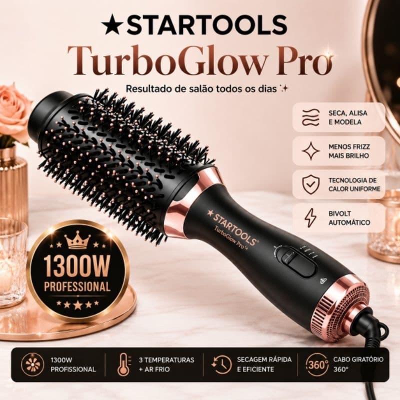 Escova Secadora Cabelo Profissional Bivolt 1300w Modeladora Alisadora Volume Brilho