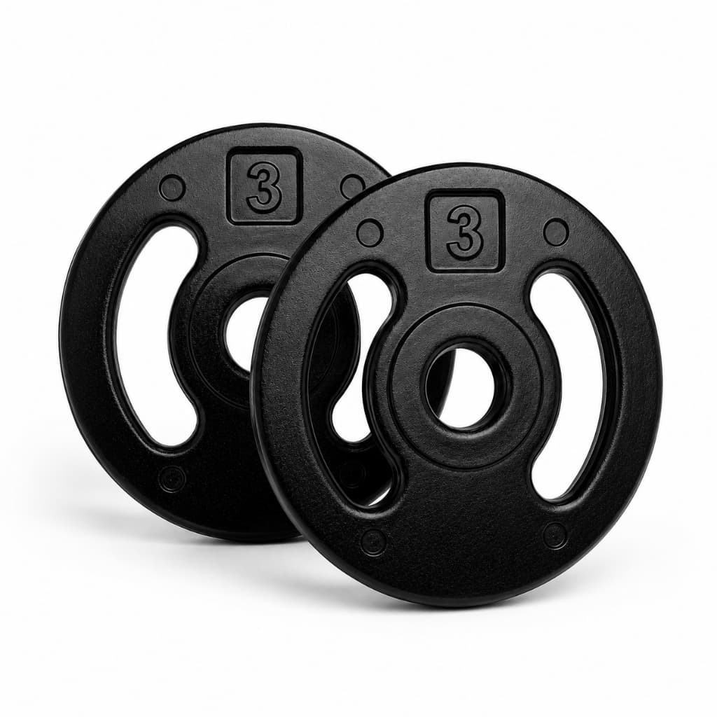 KIT PAR ANILHAS INJETADAS 3KG CADA 100% FERRO REVESTIMENTO PLÁSTICO MUSCULAÇÃO FITNESS TREINO ACADEMIA