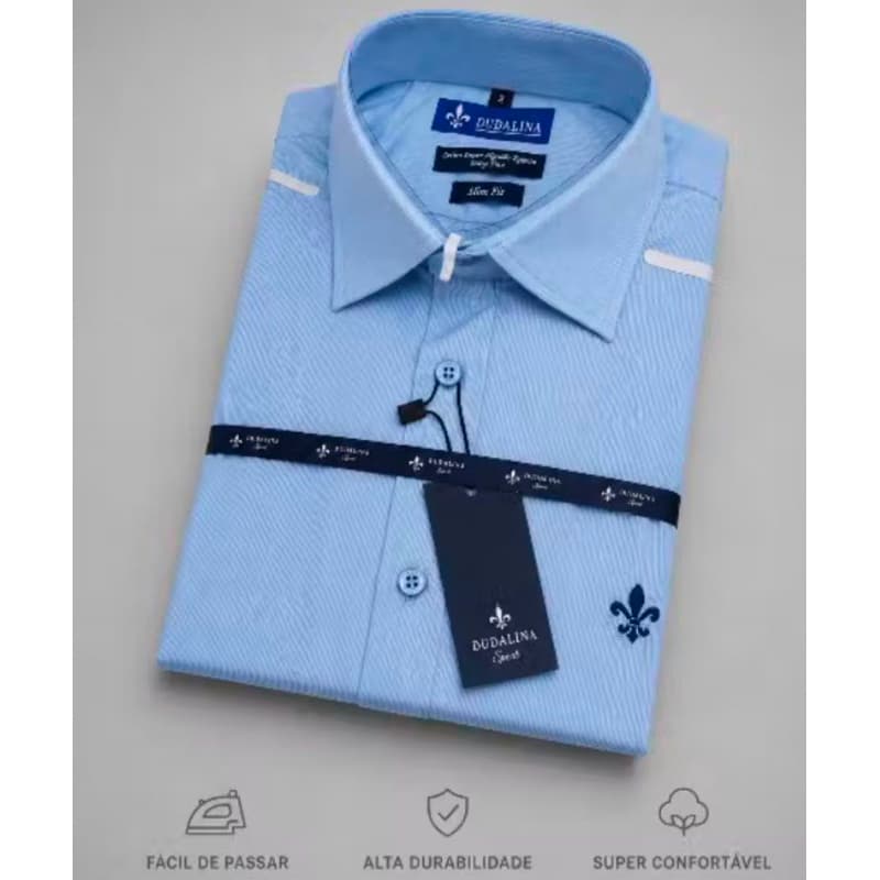 Camisa Social Manga longa D ⚜️ masculina slim fit lisa confortável casual