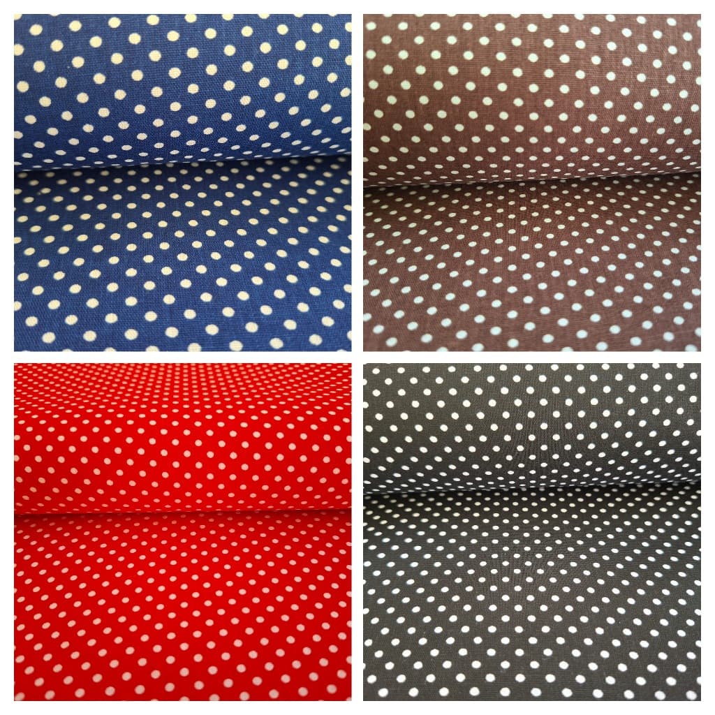 Tecido Tricoline 100% Algodão Poá 50x150cm Escolha a Cor Patchwork Costura Criativa