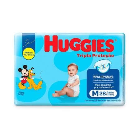 FRALDA HUGGIES TRIPLA PROTEÇÃO JUMBO M - 28 UN