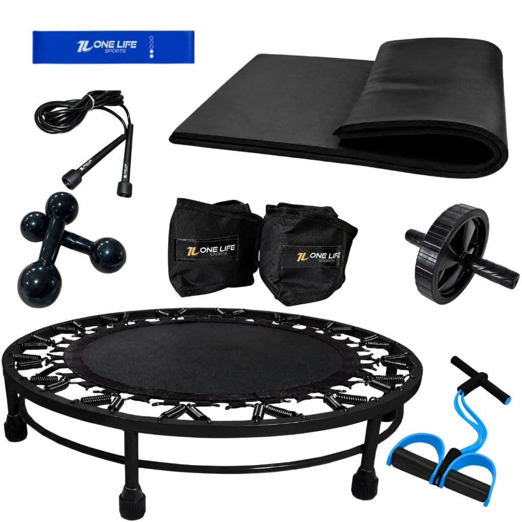 Kit Aeróbico Mini Jump Ginástica Caneleira Profissional 2kg Roda Colchonete Funcional em Casa