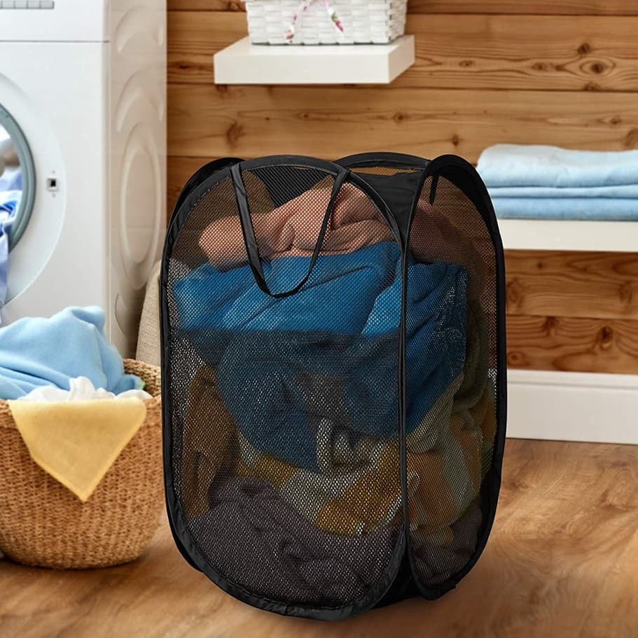 Cesto De Roupa Suja Dobrável Grande 40x40x70 Cesto Organizador De Brinquedos Banheiro Lavanderia