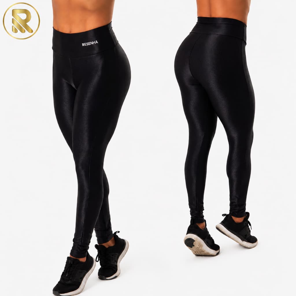 Calça Legging Fitness Feminina Poliéster Cós Alto Academia Modelagem Premium Resenha Sport