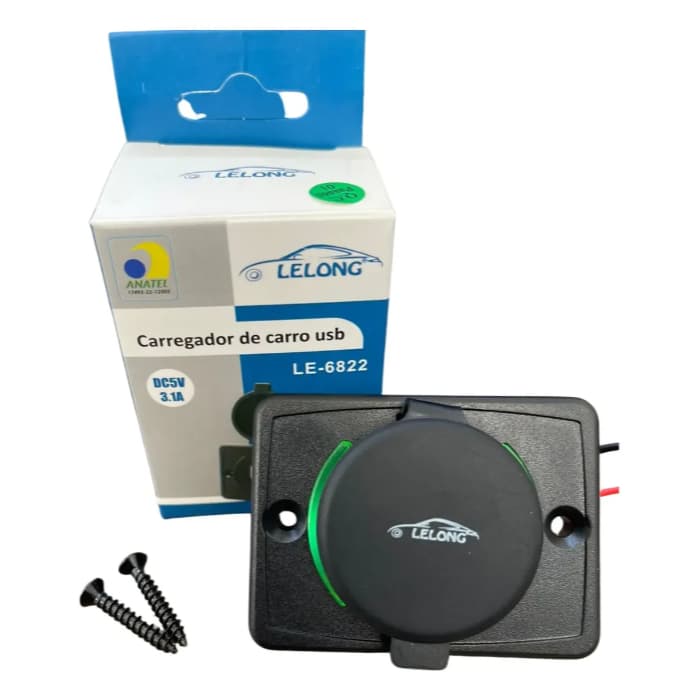 Carregador Usb Veicular Embutir 2 Portas 12v 24v Lelong