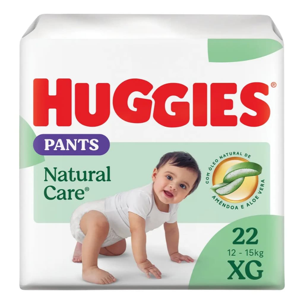 Huggies Fralda Pants Roupinha Premium Natural Care Xg - 22 Unidades - fralda infantil
