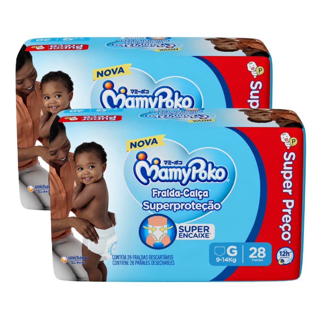 Fralda-Calça MamyPoko Superproteção Infantil 2 Pacotes
