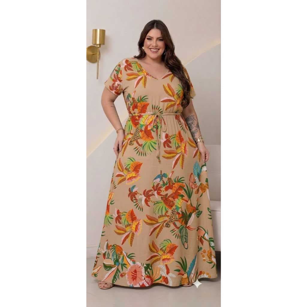 Vestido Longo Plus Size (G1-G2-G3), maravilhoso
