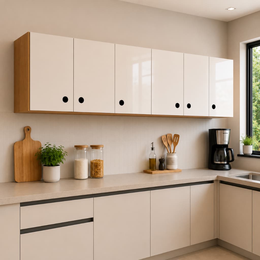 Armário Aéreo Suspenso 6 Portas 180cm Multiuso Organizador Resistente Suporta 60kg Gabinete Aéreo para Cozinha 180cm