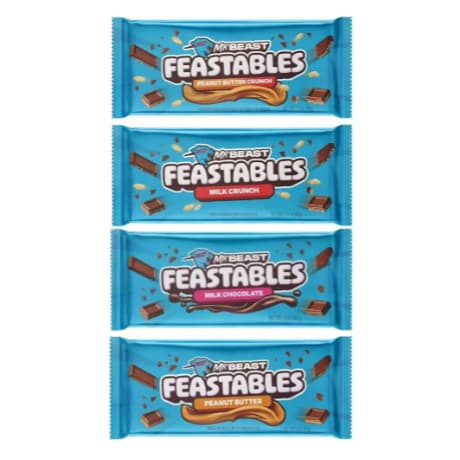 Kit 4 Chocolate Mr Beast Feastables 4 Sabores 60g Importado