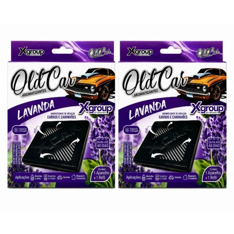 Kit 2 Aromatizante Old Car Lavanda – Difusor Multiuso para Carros e Ambientes | Duração até 40 dias
