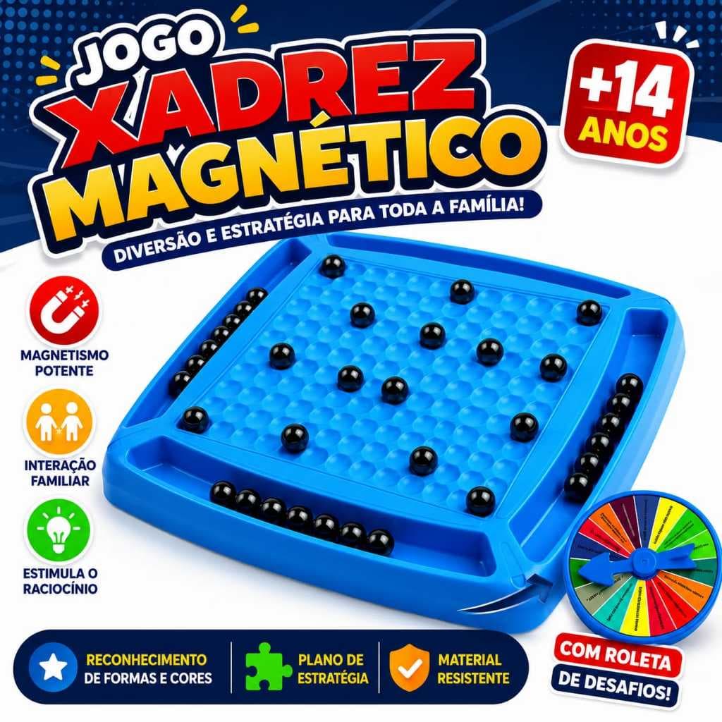Jogo De Tabuleiro Xadrez Magnético Brinquedo Estratégia Imã Portátil Brinquedos Educativos Jogo Xadrez