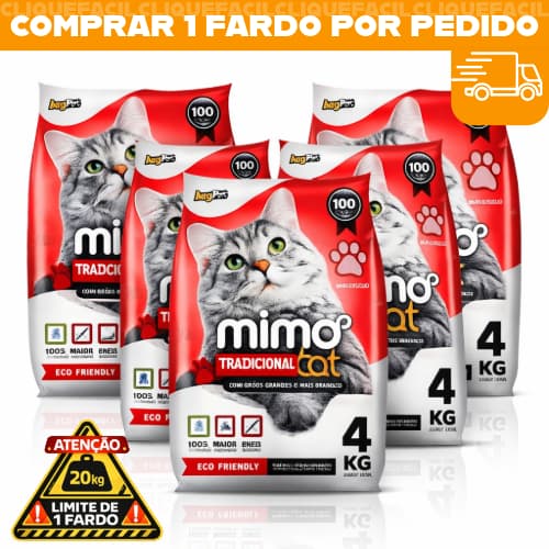Kit 5 Pacotes Fardo de Areia Sanitária Antiodor Tira Cheiro MimoCat Gatos Tradicional 100% Natural