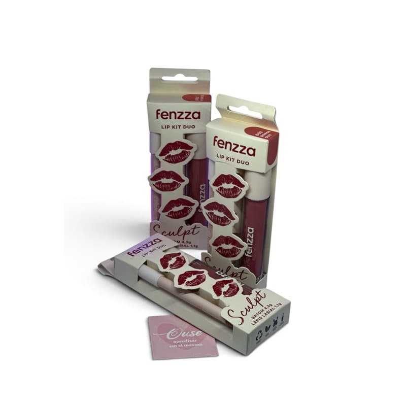 Lip Kit Duo Sculpt Fenzza Cor 05 – Batom Líquido Matte + Lápis Labial Contorno