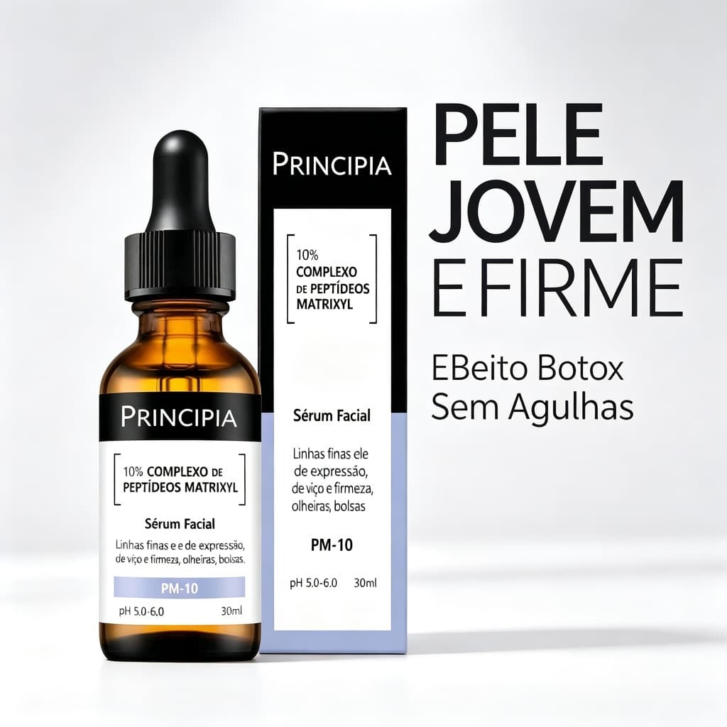 Sérum Facial Principia PM-10 10% Complexo de Peptídeos Matrixyl Anti-idade Firmeza e Rugas 30ml