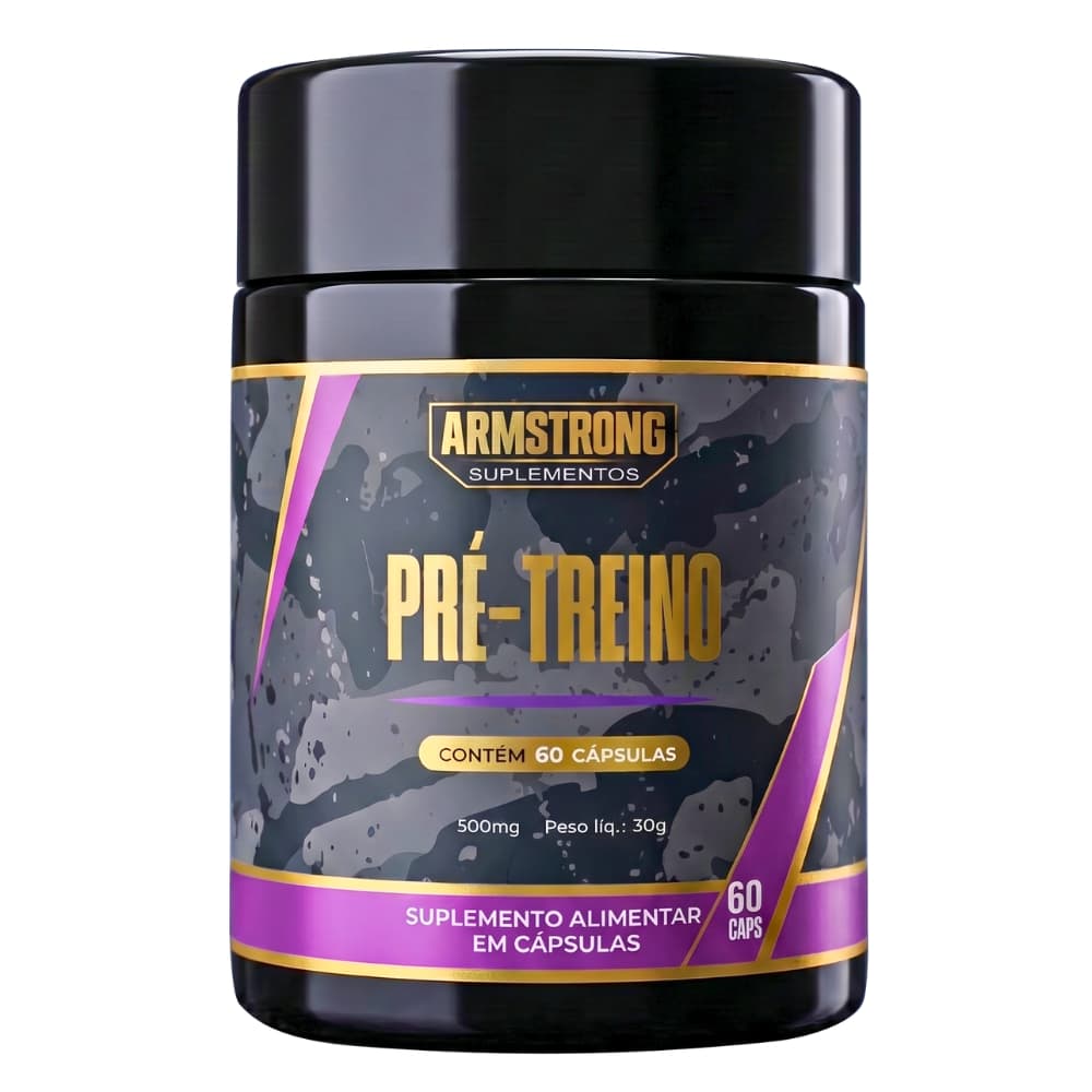 Pré-Treino Natural Armstrong Beterraba, Guaraná e Gengibre 60 Cápsulas Suplemento Alimentar