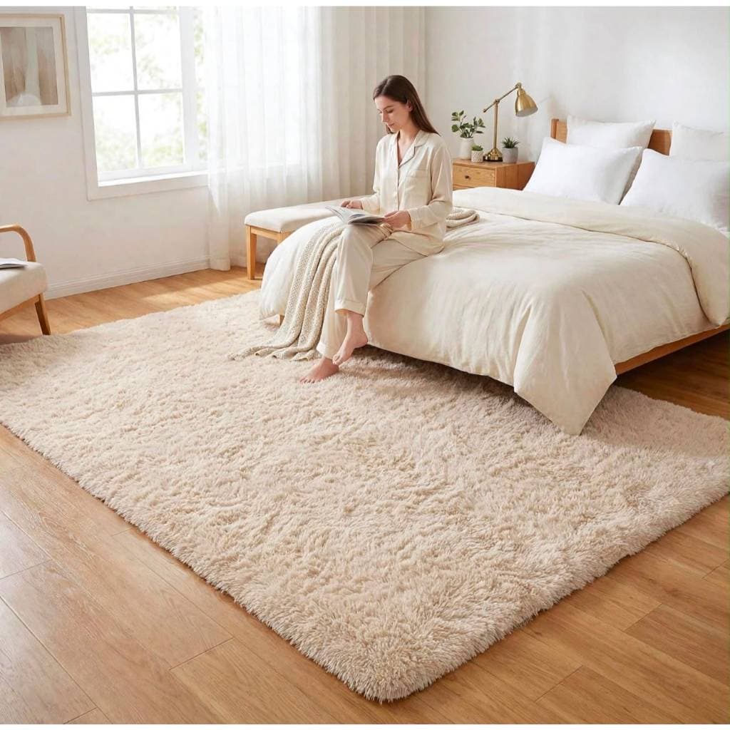 Tapete Para Sala e Quarto Peludo 2,00 x 2,40 Grande Extra Macio Felpudo Antiderrapante Premium