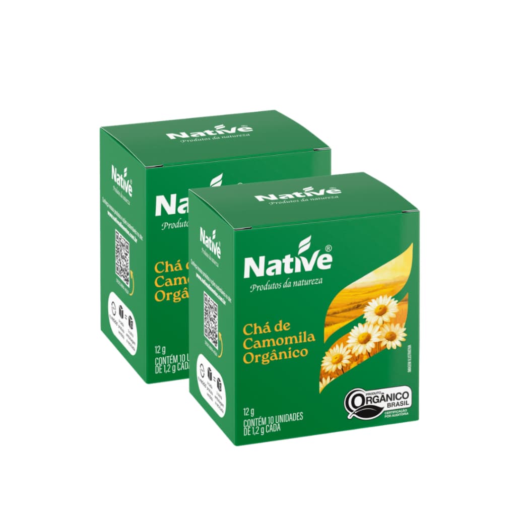 Kit 2 Chá De Camomila Orgânico Native 10 Sachês 12g