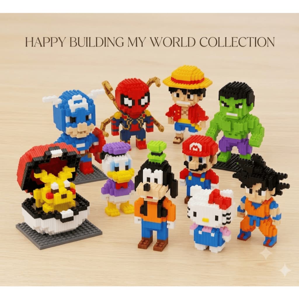 Boneco de Montar Mini Blocos Compatível com LEGO Personagens Colecionáveis Brinquedo Infantil