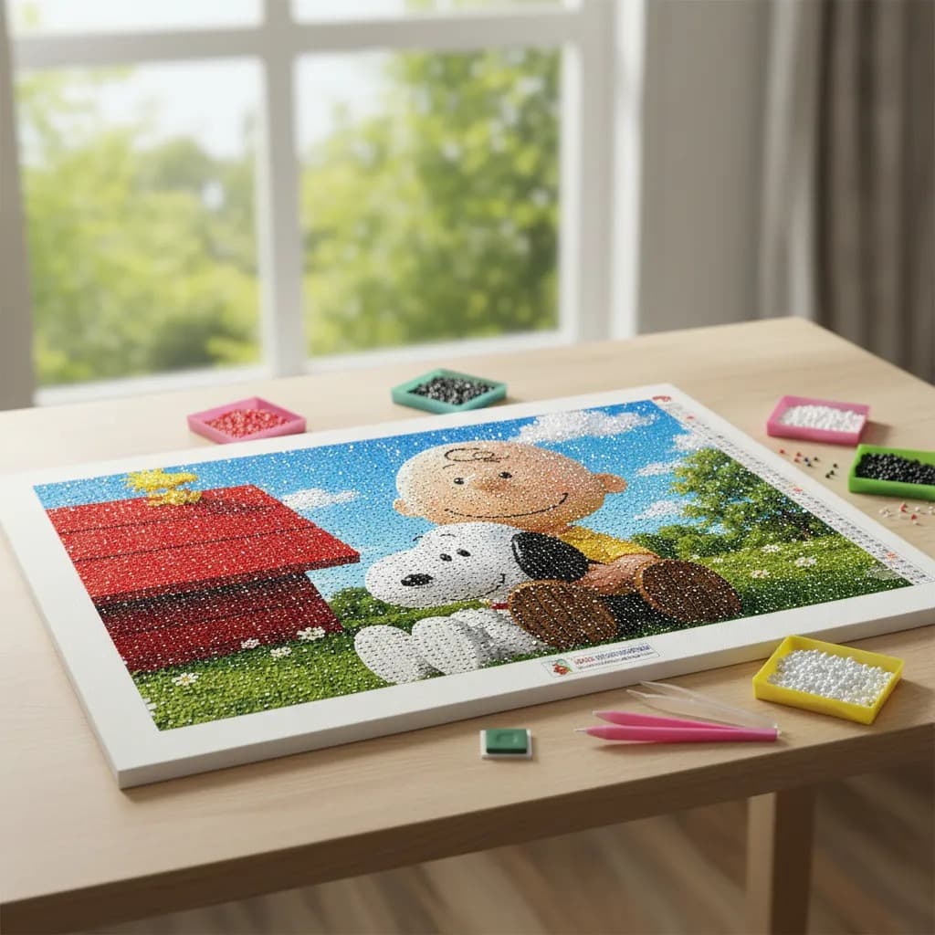 Kit Pintura Diamante 5d Snoopy E Charlie Brown 20x30 iNNOVA
