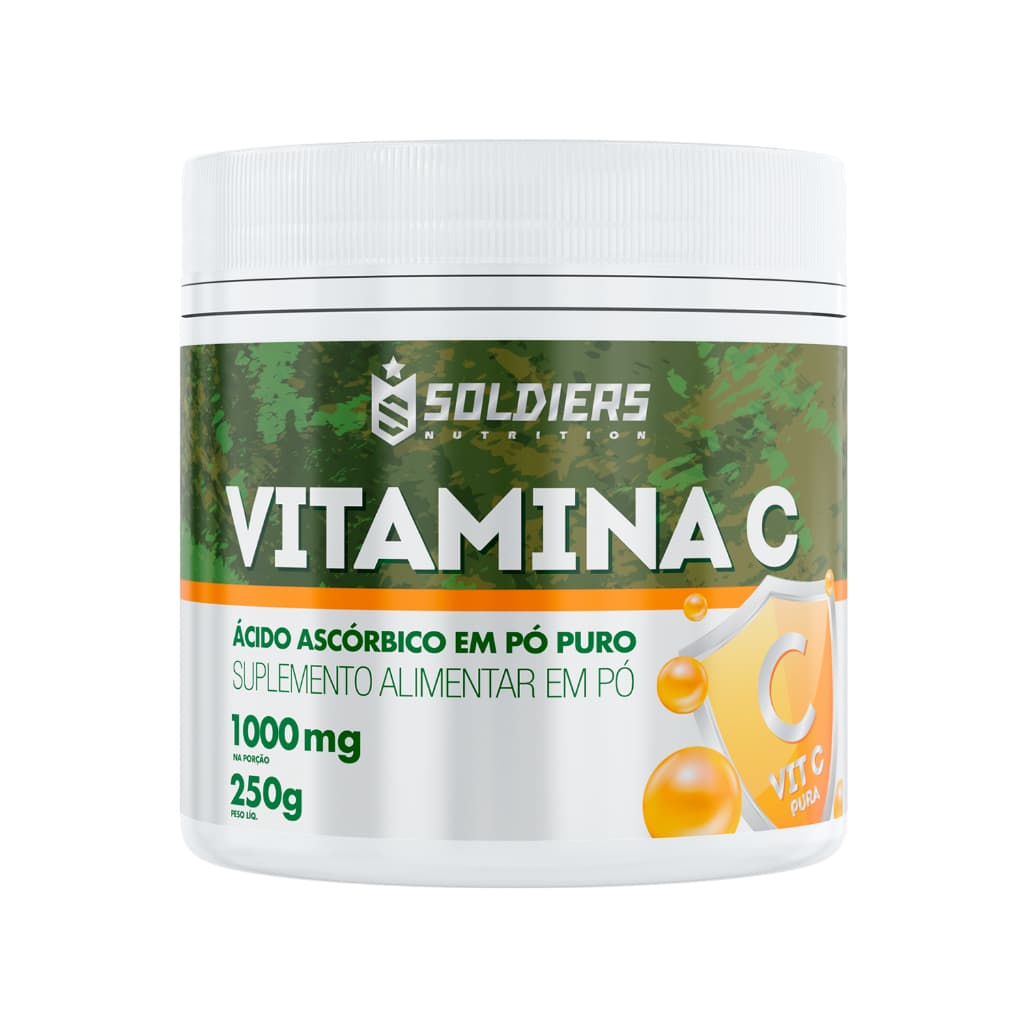 Vitamina C em Pó Ácido Ascórbico 100% Puro Importado Soldiers Nutrition Multivitamínico Completo Saúde Imunidade