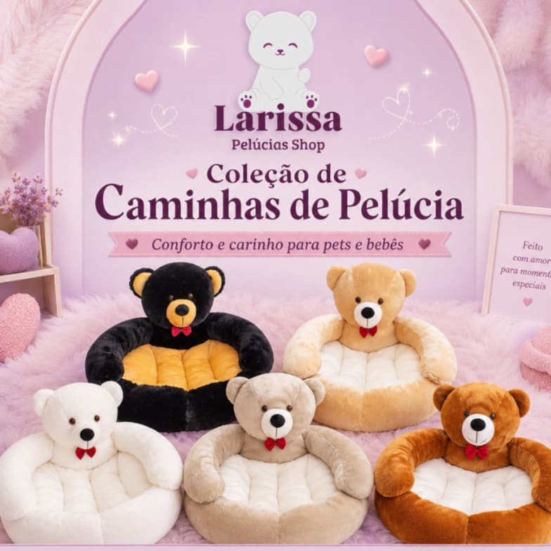 Cama para Cachorro e Gato Urso de Pelúcia Para Bebês e Pets com Conforto Tecido Premium Macio Varias Cores
