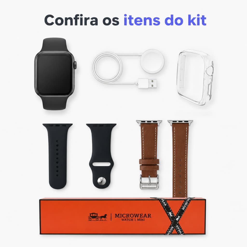 TOP Microwear Relógio Smartwatch W11 Mini Lançamento Fitness Esportivo Notificações Redes Sociais Android iOS Promocao