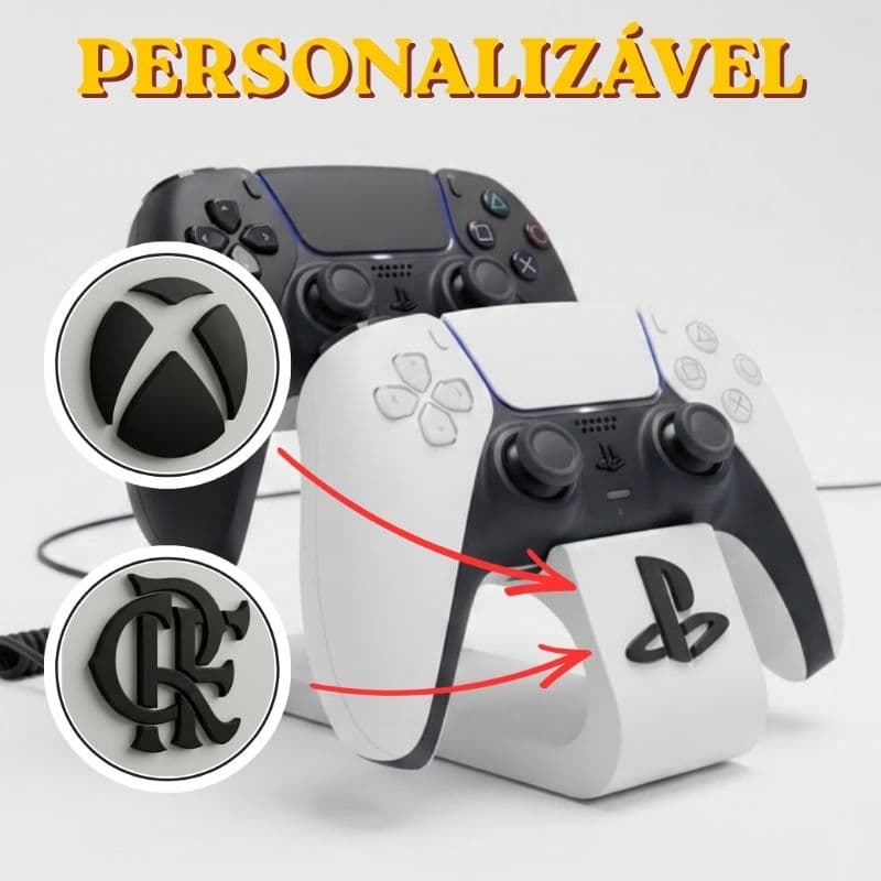 Suporte duplo controle vídeo game personalizável