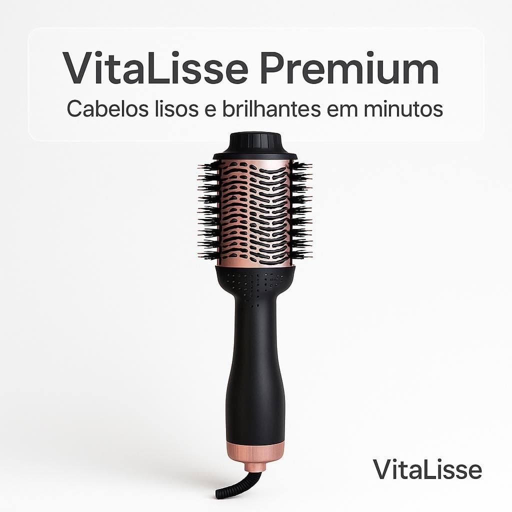 Escova Secadora Cabelo Profissional Bivolt 1300W Alisadora