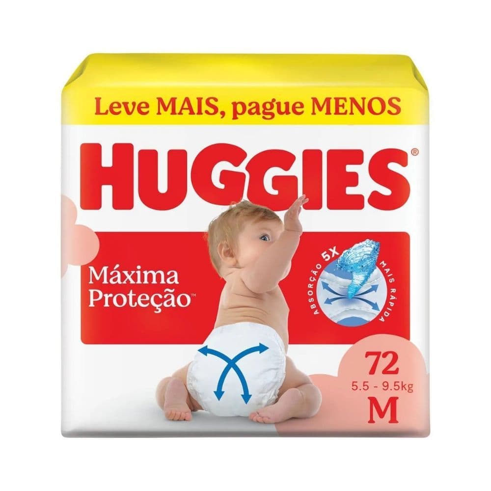 Fralda Huggies Supreme Care Hiper Tamanho M 72 unidades