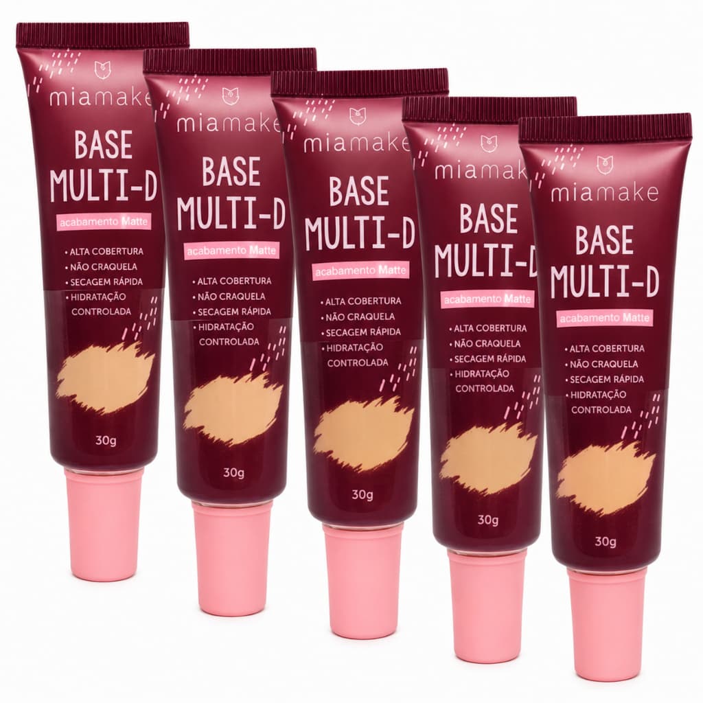 Base Liquida Matte Multi-D Mia Make Matte Cobertura Uniforme Natural