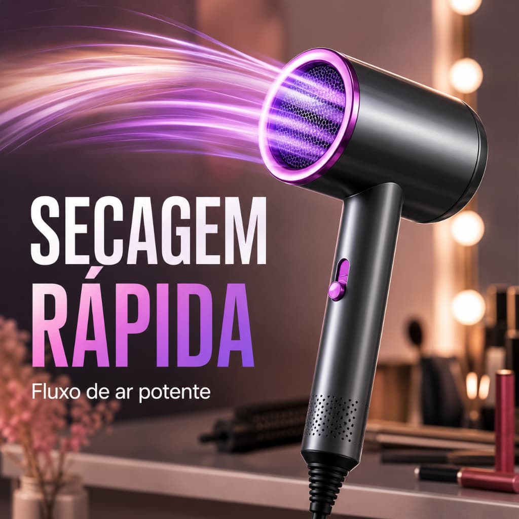 110V/300WPacote com 5 peças Secador de Cabelo Profissional Íon Negativo Ar Quente e Frio Secagem Rápida
