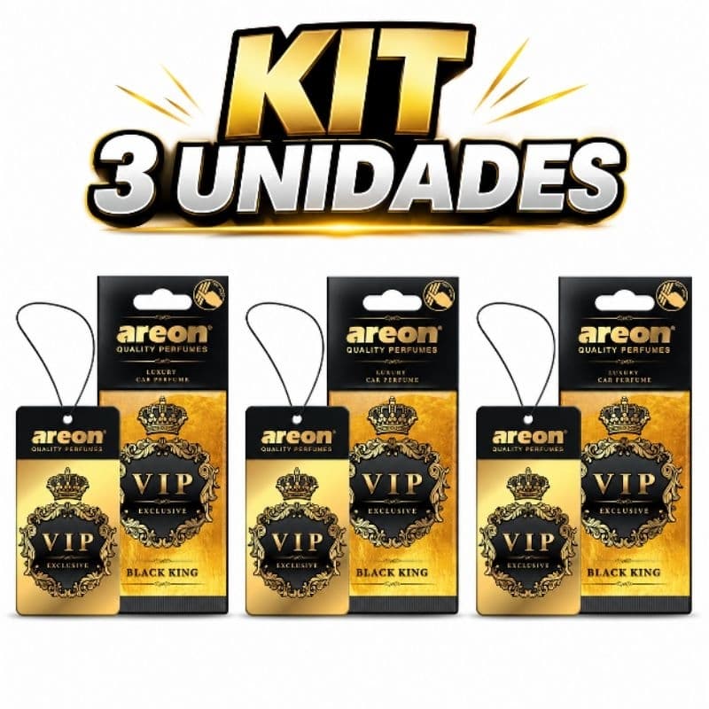 Areon vip Black king 3 unidades - aromatizante / cheirinho para carro