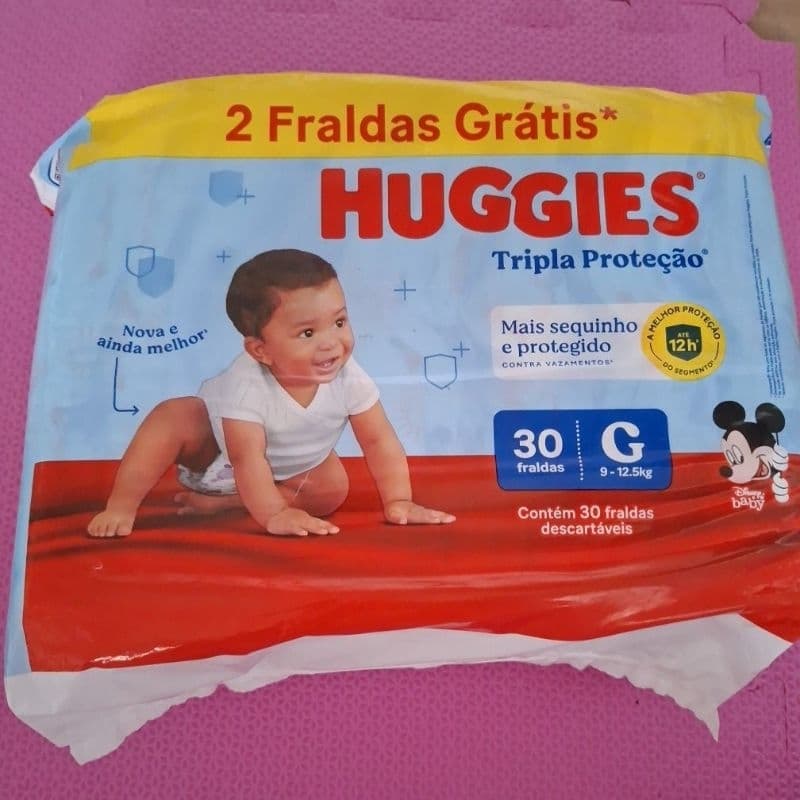 Fralda Huggies Tripla Proteção G com 30 - lacrada