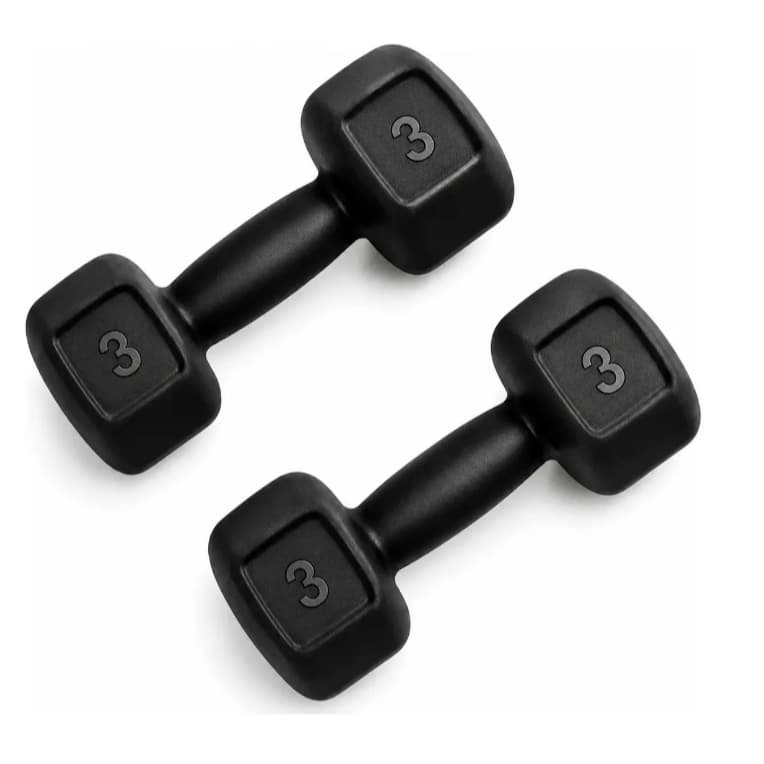 Kit 2 Halteres De 3Kg (par) Emborrachado Musculação Academia Treino Peso Fitness Peso Exercícios Ferduor Físicos