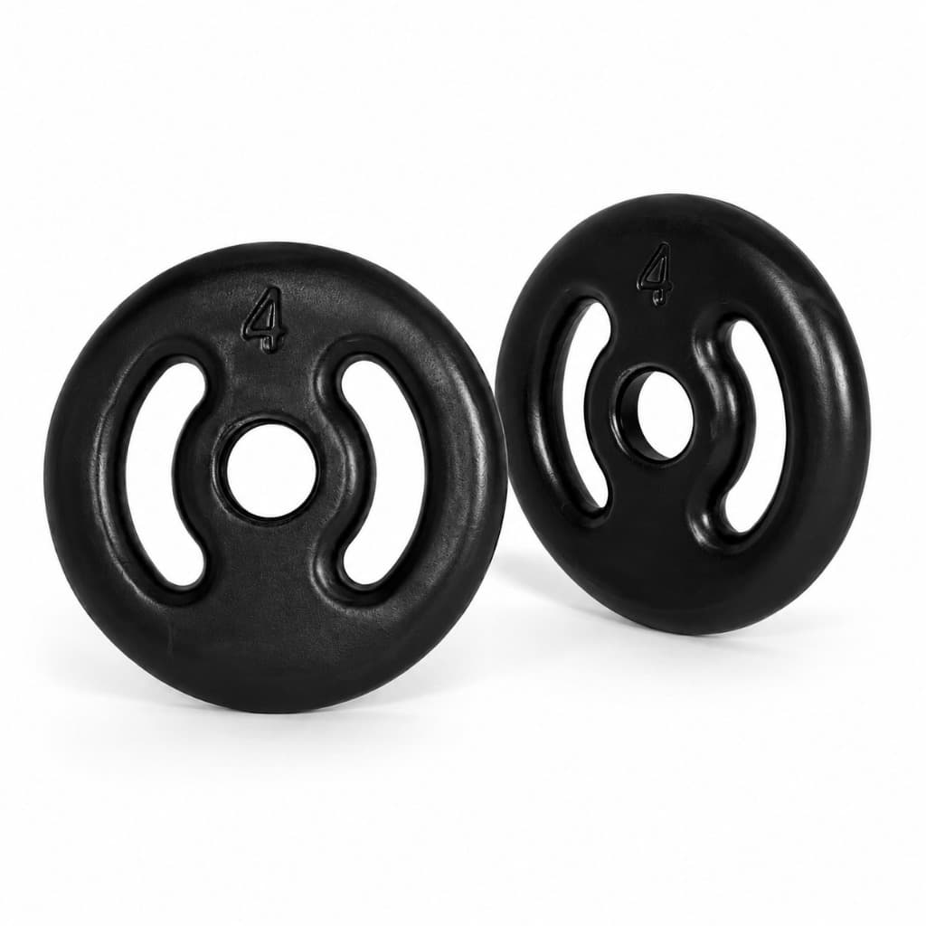 Kit 2 Anilha 4Kg (Par) Emborrachado Musculação Academia Treino Peso Fitness Peso Exercícios Ferduor Físicos Esporte