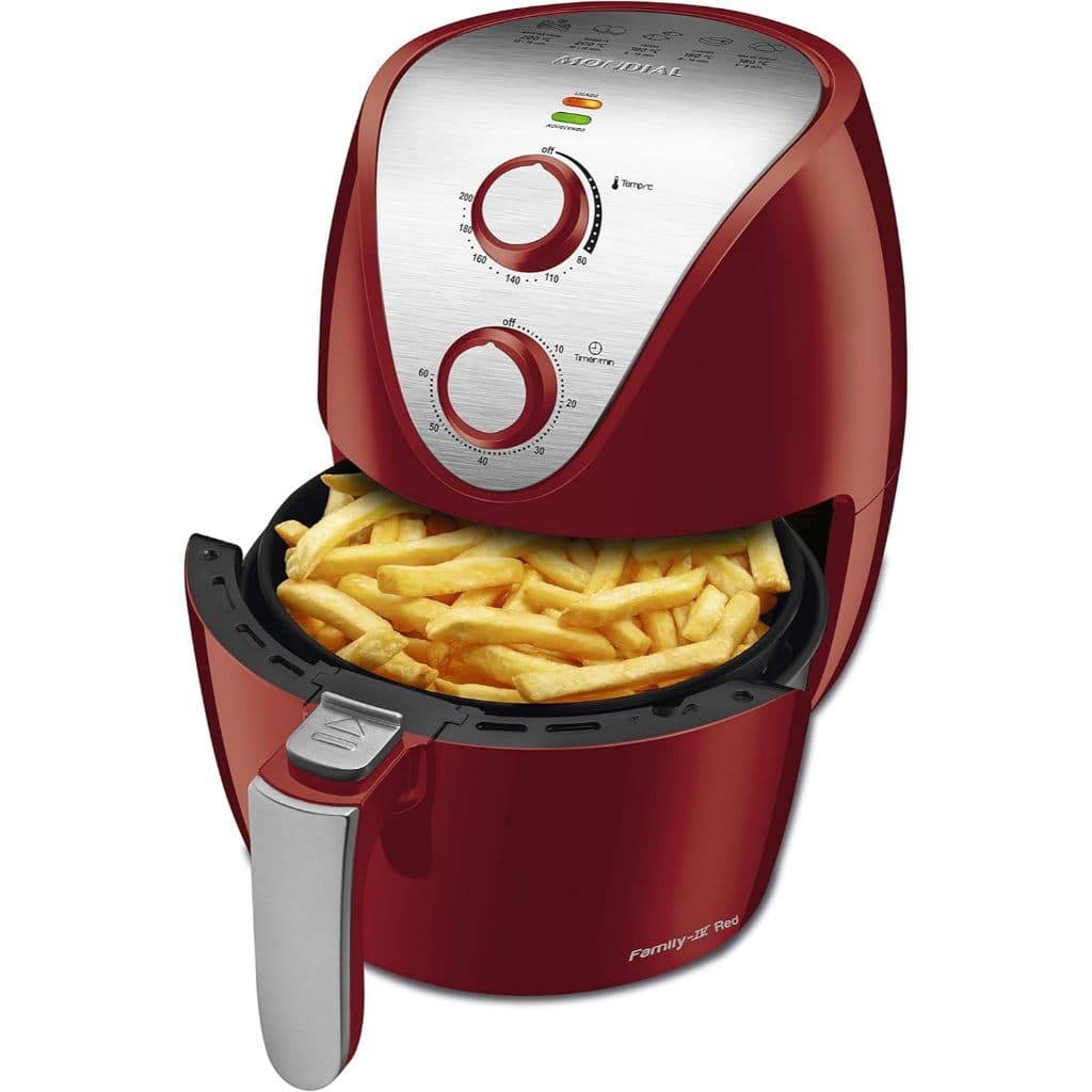 Fritadeira Sem Óleo Air Fryer 3,5L Mondial Vermelho/Inox 1500W AF-32-RI - 220v