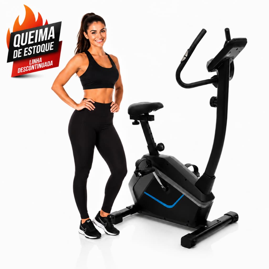 Bicicleta Vertical Ergométrica até 120kg 8 cargas Pedalada Suave Fitness
