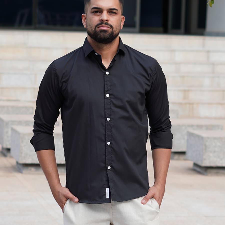 Camisa Masculina Manga Longa Social  Slim Casual Lisa Elegante Premium