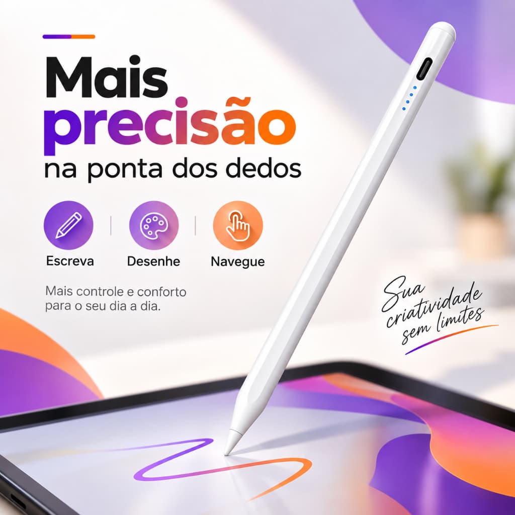 Caneta Stylus Universal para Tablet e Celular Touch Screen Android iOS Desenho Escrita