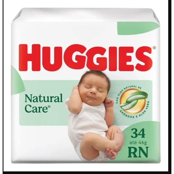 FRALDA INF HUGGIES NATURAL CARE MEGA RN C/34UND