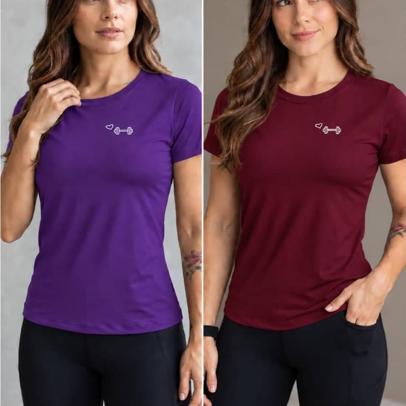 Kit 2 Baby Looks Femininas Dry Fit Academia Fitness Musculação Treino