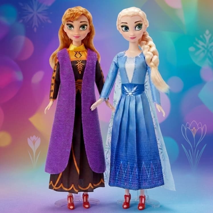 Kit 2 Boneca Frozen Anna E Elsa 30cm Brinquedo Menina Musical Princesas Articulada Com Acessórios 3+