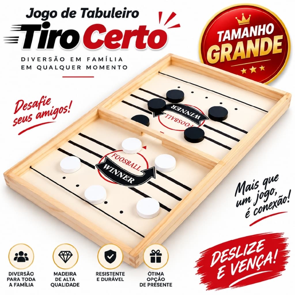 Chute Certo Jogo de Tabuleiro Educativo Pedagógico Futebol Gol a Gol – Diversão em Família Estilingol Futebol Botão