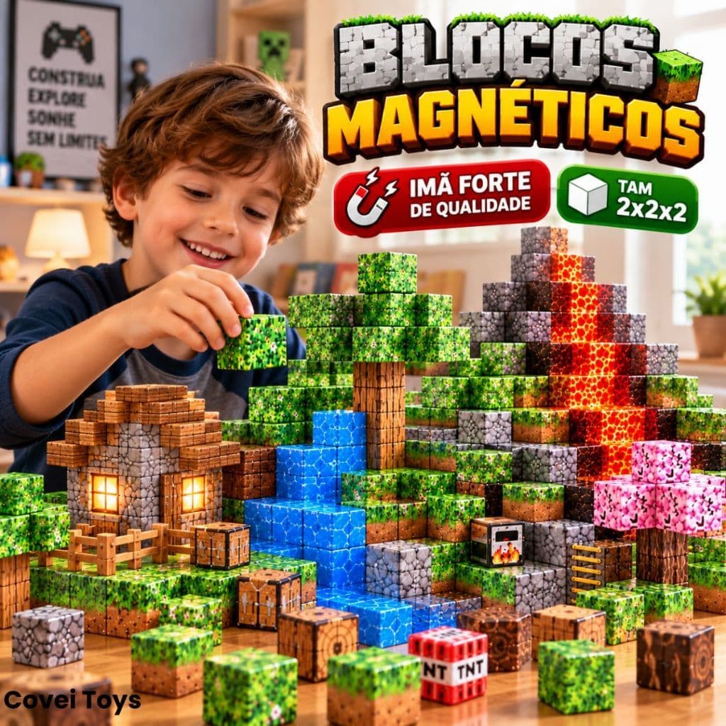 Blocos Magnéticos De Montar Construção Mine Cubo Construção Brinquedo Educativo Para Crianças